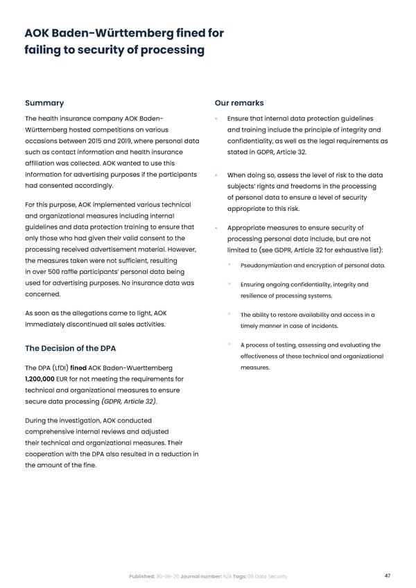 Complycloud EU GDPR Report - Page 47